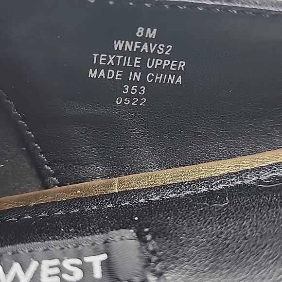 ●NINE WEST●FAVS FLATS BLACK POINTED-TOE GOLD TRIM BOW ON TOE BOX LADIES 8 NWOB - Picture 16 of 16